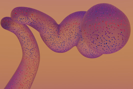 A computer generated image of a purple substance