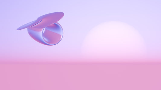 A blurry image of a pink object in the air