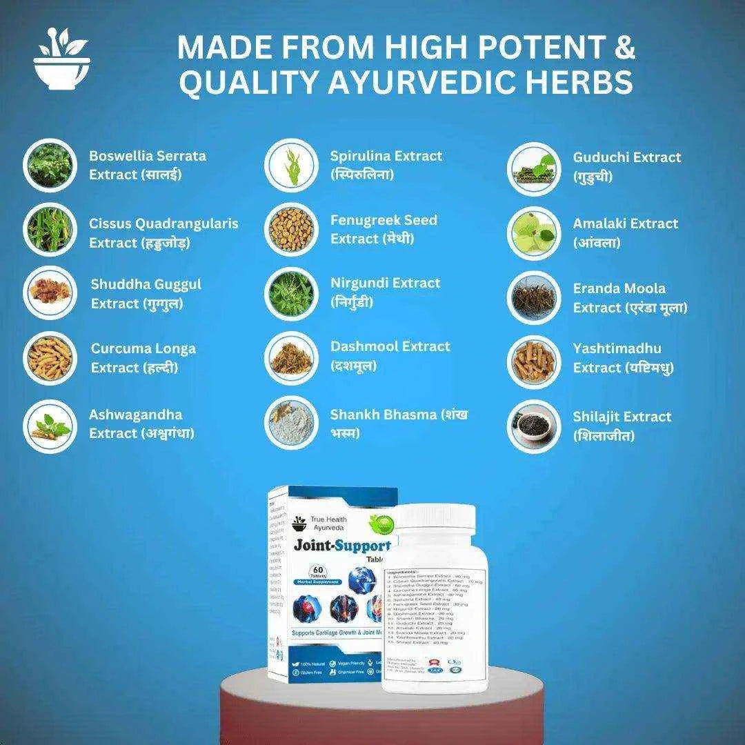 Joint Support Tablet | 100% Veg | Plant Based | 60 Tablets + Free Guidance - True Health Ayurveda