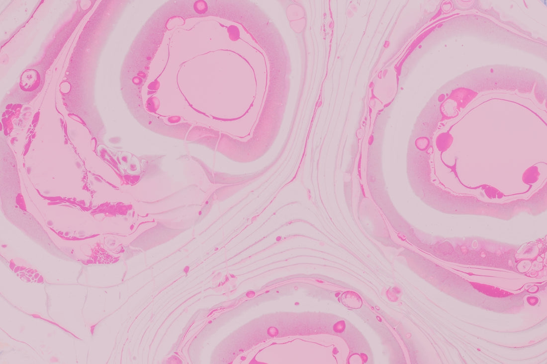 pink and white abstract painting