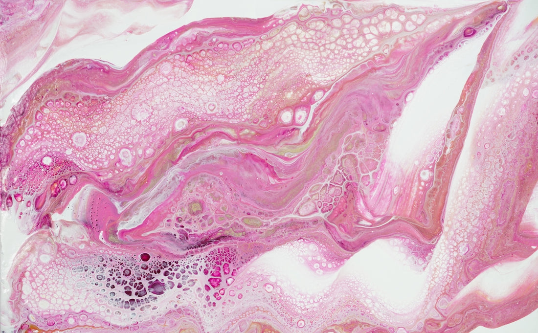 pink and white abstract painting