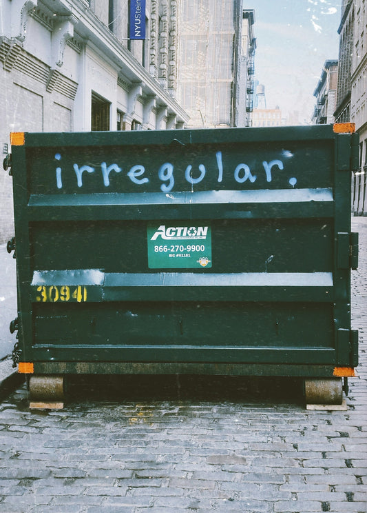 there is a sign that says irregular on it