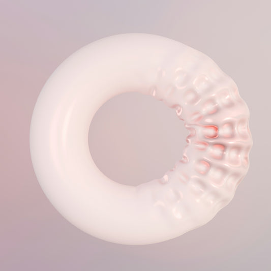 A close up of a white object on a white background