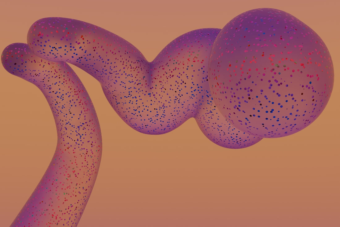 A computer generated image of a purple substance