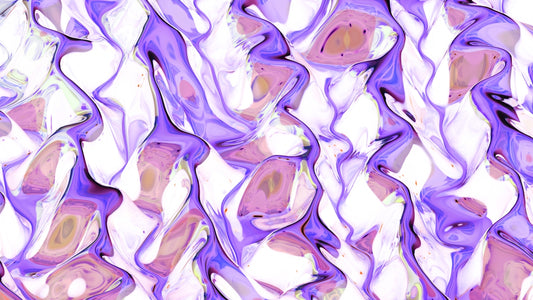 A purple and white abstract background with wavy lines
