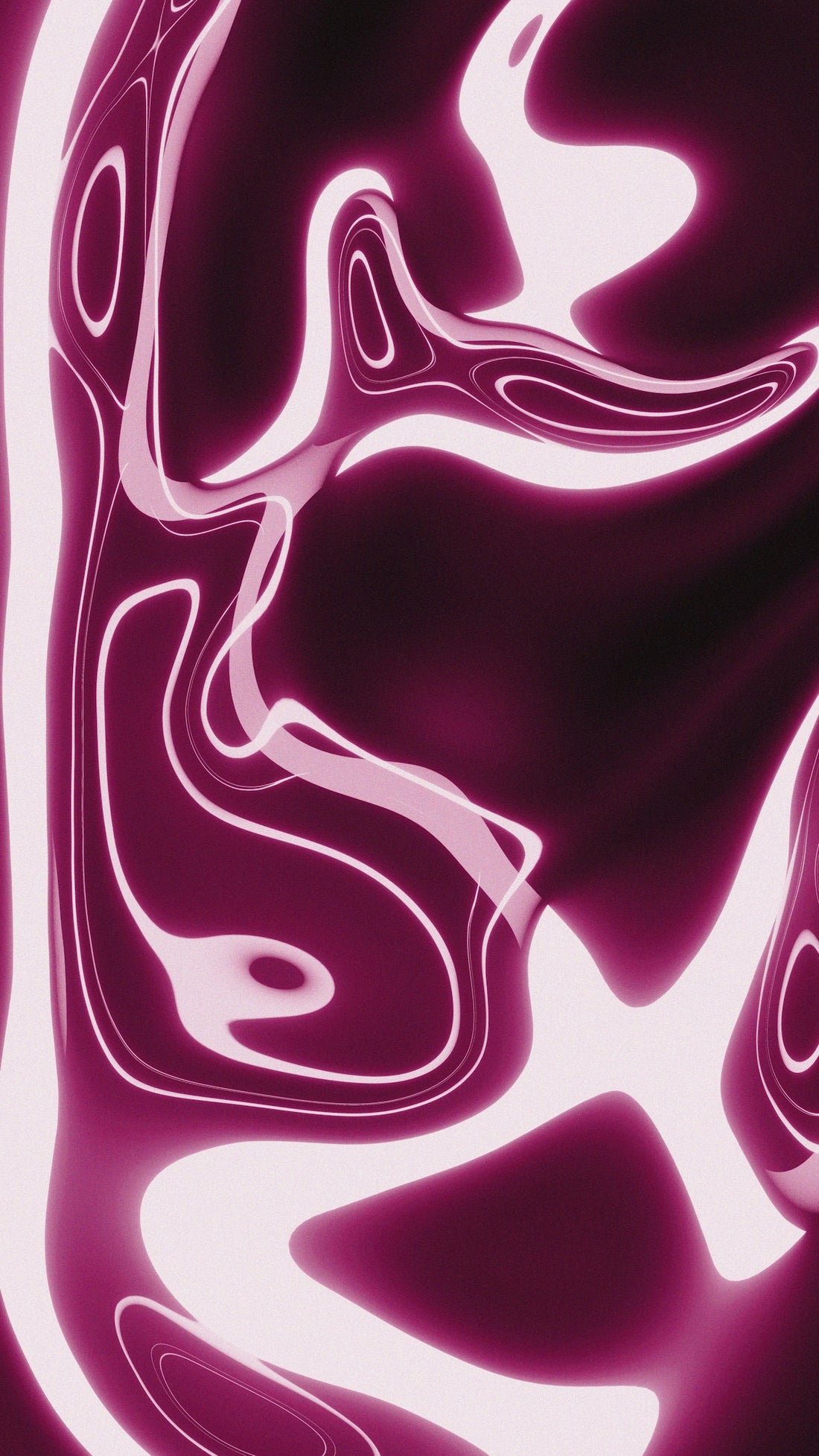 Abstract, glowing, swirling, magenta lines on black.